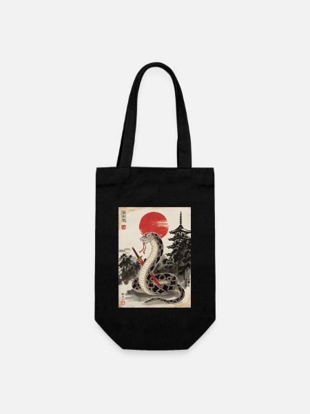 Samurai - Geschenkbeutel für Flaschen - Schwarz