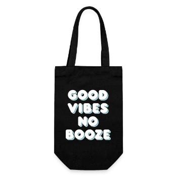 Sober Living Recovery Lifestyle Alcohol-free - Geschenkbeutel für Flaschen - Schwarz - Vorne