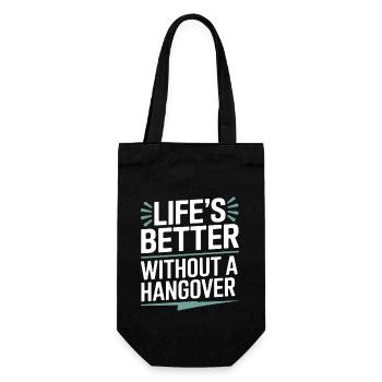 Sober Living Recovery Lifestyle Alcohol-free - Geschenkbeutel für Flaschen - Schwarz - Vorne