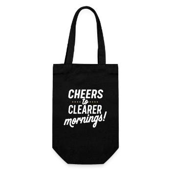 Sober Living Recovery Lifestyle Alcohol-free - Geschenkbeutel für Flaschen - Schwarz - Vorne