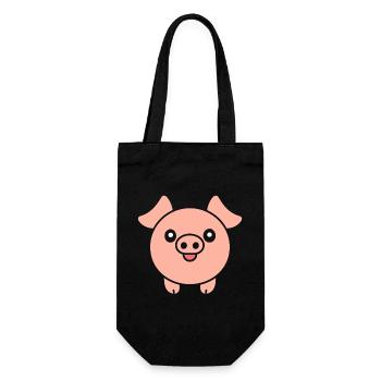 Schwein - Geschenkbeutel für Flaschen - Schwarz - Vorne