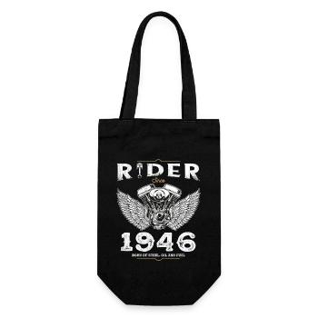 Rider Since 1946 - 79 Years of Roads and - Gift Bag for Bottles - black - Front
