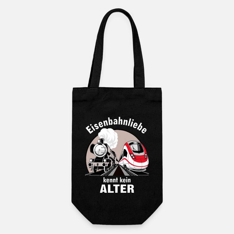 TRAIN ZUG EISENBAHNLIEBE kennt kein ALTER - Geschenkbeutel für Flaschen - Schwarz