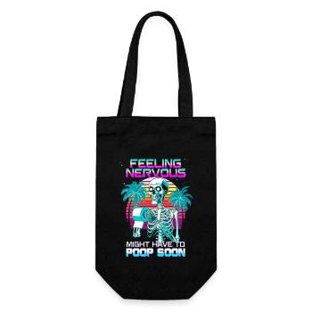 IBS Skeleton, Poop Humor Irritable Bowel Syndrom - Gift Bag for Bottles - black - Front