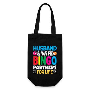 Bingo Partner For Life Husband And Wife - Gift Bag for Bottles - black - Front