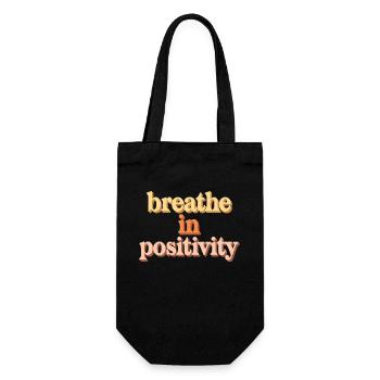Atme Positivität Ein Inspirierende - Gift Bag for Bottles - black - Front