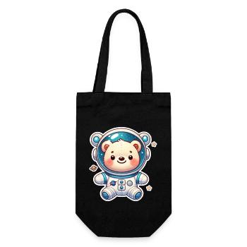 Teddy Bear Astronaut - Gift Bag for Bottles - black - Front
