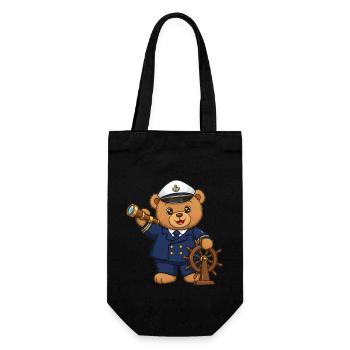 Teddy Bear Captain at Sea - Gift Bag for Bottles - black - Front