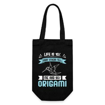 Origami japanische Papierfaltkunst - Geschenkbeutel für Flaschen - Schwarz - Vorne