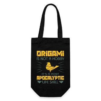 Origami japanische Papierfaltkunst - Geschenkbeutel für Flaschen - Schwarz - Vorne