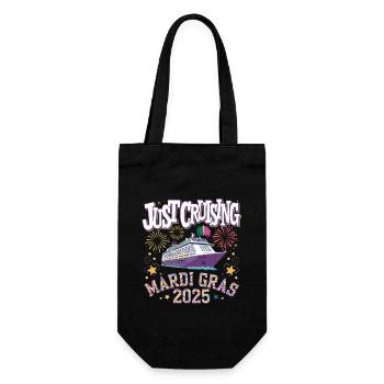 Just Cruising Mardi Gras 2025 Cruise Fun - Gift Bag for Bottles - black - Front