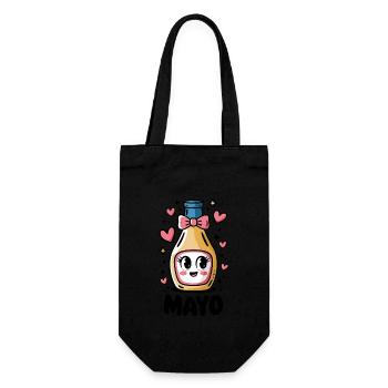 Mayo, Sweet Bottle Motif with Hearts and Bow - Gift Bag for Bottles - black - Front