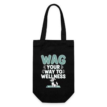 Doga Dog Yoga Pet Wellness Mindful Stretching - Gift Bag for Bottles - black - Front