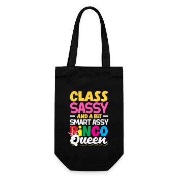 Bingo Queen Class Naughty and Smart - Gift Bag for Bottles - black - Front