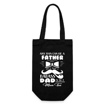Father's Day Single Dad - Gift Bag for Bottles - black - Front