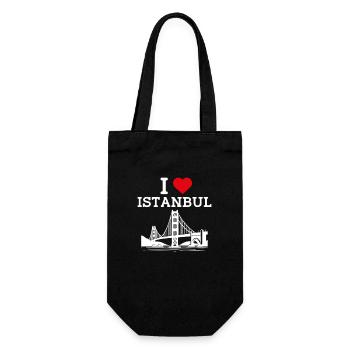 J’aime Istanbul Golden Gate Bridge Lover Coeur Jeu de mots - Sac à bouteille - noir - Devant