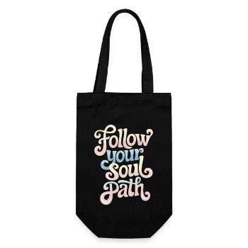 Folge Deinem Seelenpfad Inspirierende - Geschenkbeutel für Flaschen - Schwarz - Vorne