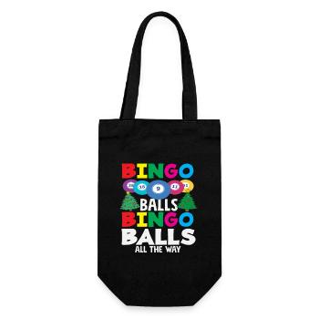 Bingo Balls Weihnachtsfreude - Geschenkbeutel für Flaschen - Schwarz - Vorne