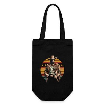 Cow-boy élégant avec chapeau western devant les rayures et - Sac à bouteille - noir - Devant