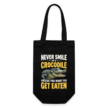 Alligator Crocodile Reptile Enthusiast Swamp - Gift Bag for Bottles - black - Front