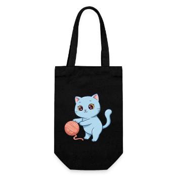 Tier Cartoon Kinderkatze - Geschenkbeutel für Flaschen - Schwarz - Vorne