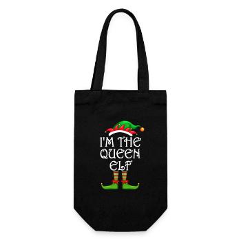 I'm The Queen Elf Shirt Matching Family Christmas - Gift Bag for Bottles - black - Front