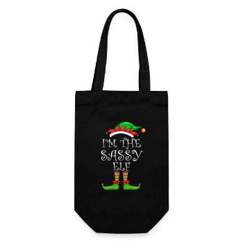 I'm The Sassy Elf Shirt Matching Family Group - Geschenkbeutel für Flaschen - Schwarz - Vorne