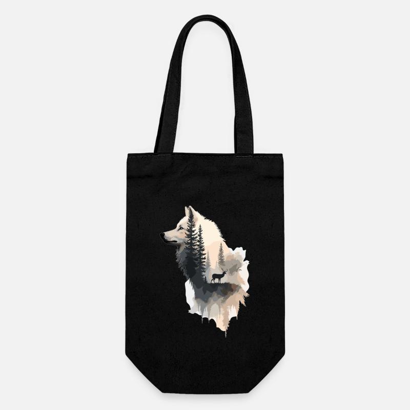 L’ du loup dans la forêt – proximité avec la nature - Sac à bouteille - noir