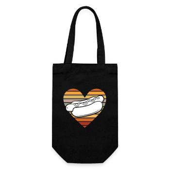 Retro Heart Amateur de hot-dogs - Sac à bouteille - noir - Devant
