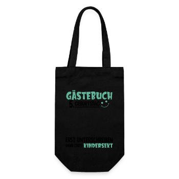 Guestbook 5 Birthday Sign Children's - Gift Bag for Bottles - black - Front