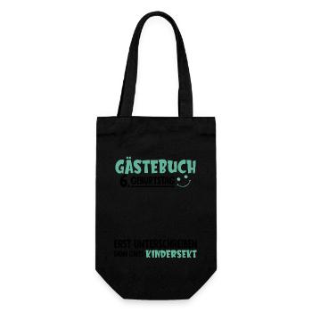 Guestbook 6 Birthday Sign Children's - Gift Bag for Bottles - black - Front