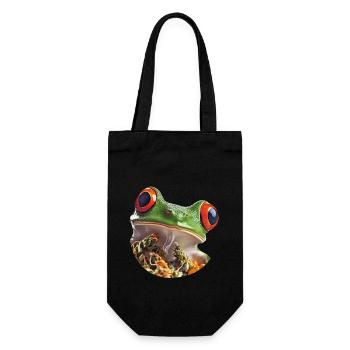 Marihuana Frosch mit roten Augen - Weed Design - Geschenkbeutel für Flaschen - Schwarz - Vorne