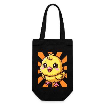Chick Chicken Chickens Retro 80s 90s - Gift Bag for Bottles - black - Front