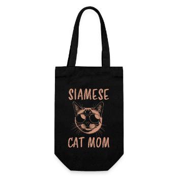Siamkatze Spruch Siamkatze Mama Siamkatze Geschenk - Geschenkbeutel für Flaschen - Schwarz - Vorne