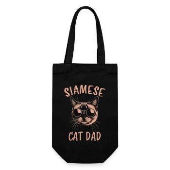 Siamkatze Spruch Siamkatze Papa Siamkatze Geschenk - Geschenkbeutel für Flaschen - Schwarz - Vorne