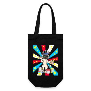 Künstler Katze Katzen Maler Kunst - Geschenkbeutel für Flaschen - Schwarz - Vorne