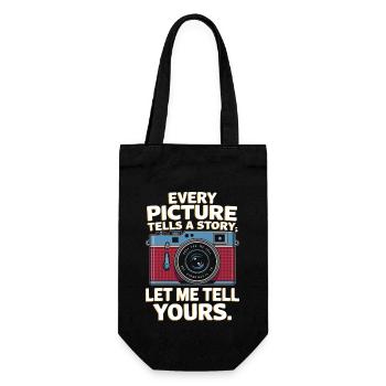 Every picture tells a story; let me tell yours. - Gift Bag for Bottles - black - Front