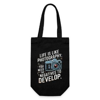 Life is like photography; you need the negatives t - Gift Bag for Bottles - black - Front