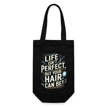 La vie n’est pas parfaite, mais vos cheveux peuvent l’être ! - Sac à bouteille - noir - Devant