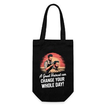 A great haircut can change your whole day! - Gift Bag for Bottles - black - Front