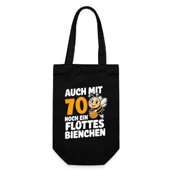 70. Geburtstag 70 Jahre Flottes Bienchen Frau - Geschenkbeutel für Flaschen - Schwarz - Vorne