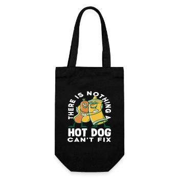 Nothing a hot dog lover can't fix - Gift Bag for Bottles - black - Front