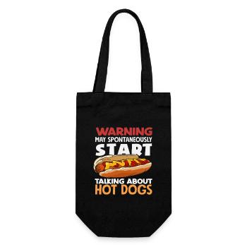 Warning Hot Dog Lover Talks Hot Dogs Spontaneously - Gift Bag for Bottles - black - Front