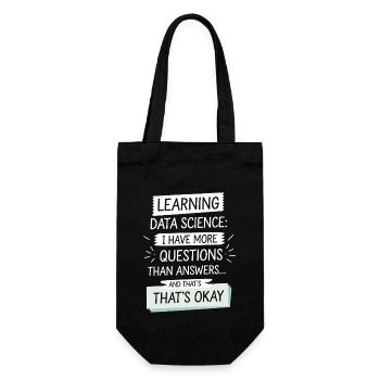 Learn Data Science: More Questions Than Answers - Gift Bag for Bottles - black - Front