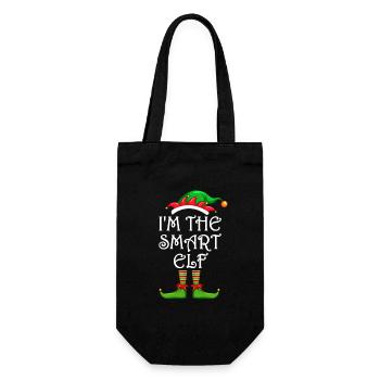 I'm The Smart Elf Shirt Matching Family Christmas - Gift Bag for Bottles - black - Front
