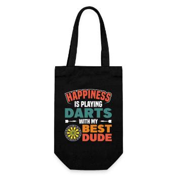 Dart Dartspieler Dartspiel Herren - Geschenkbeutel für Flaschen - Schwarz - Vorne