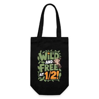 Wild and Free Half Year Birthday 1/2 - Gift Bag for Bottles - black - Front