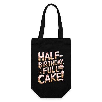 Demi-anniversaire plein de joie de gâteau - Sac à bouteille - noir - Devant