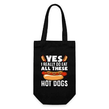 Amateur de hot-dogs je mange ces hot-dogs - Sac à bouteille - noir - Devant