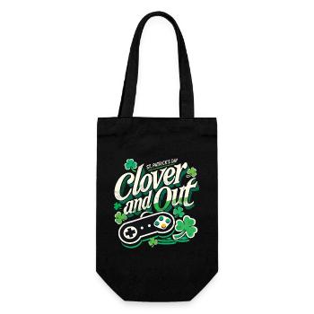 St. Patrick's Day Retro Gaming clover and out - Geschenkbeutel für Flaschen - Schwarz - Vorne